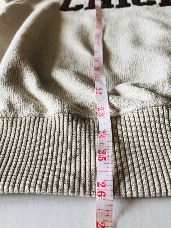 New York Popular Chicago Crew Neck Sweater Sweatshirt Oatmeal Mens M Embroidered - Picture 14 of 14